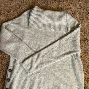 Women’s soft light gray colored turtleneck sweater